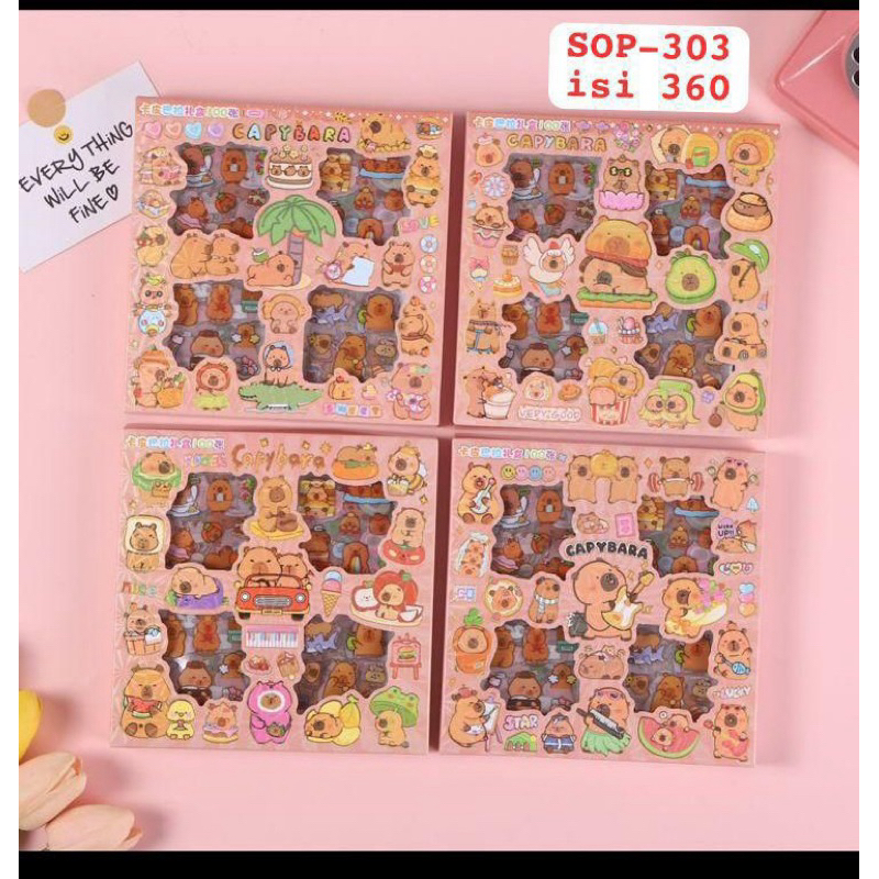

( KKM ) CAPYBARA Sticker Box NONO / MOMO 2D Dekorasi Anak LAKI LAKI DAN PERENPUA Journal Aesthetic / Jurnal Binder Stiker Box 1 Set isi 100 Lembar Waterproof Anti Air