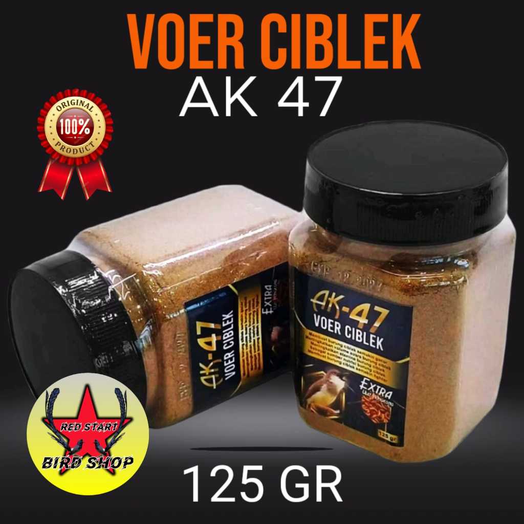 AK 47 Voer Ciblek 125gr Extra Ulat Hongkong Pakan Voer Pur Burung Ciblek Kristal Sawah Jawa Prenjak 