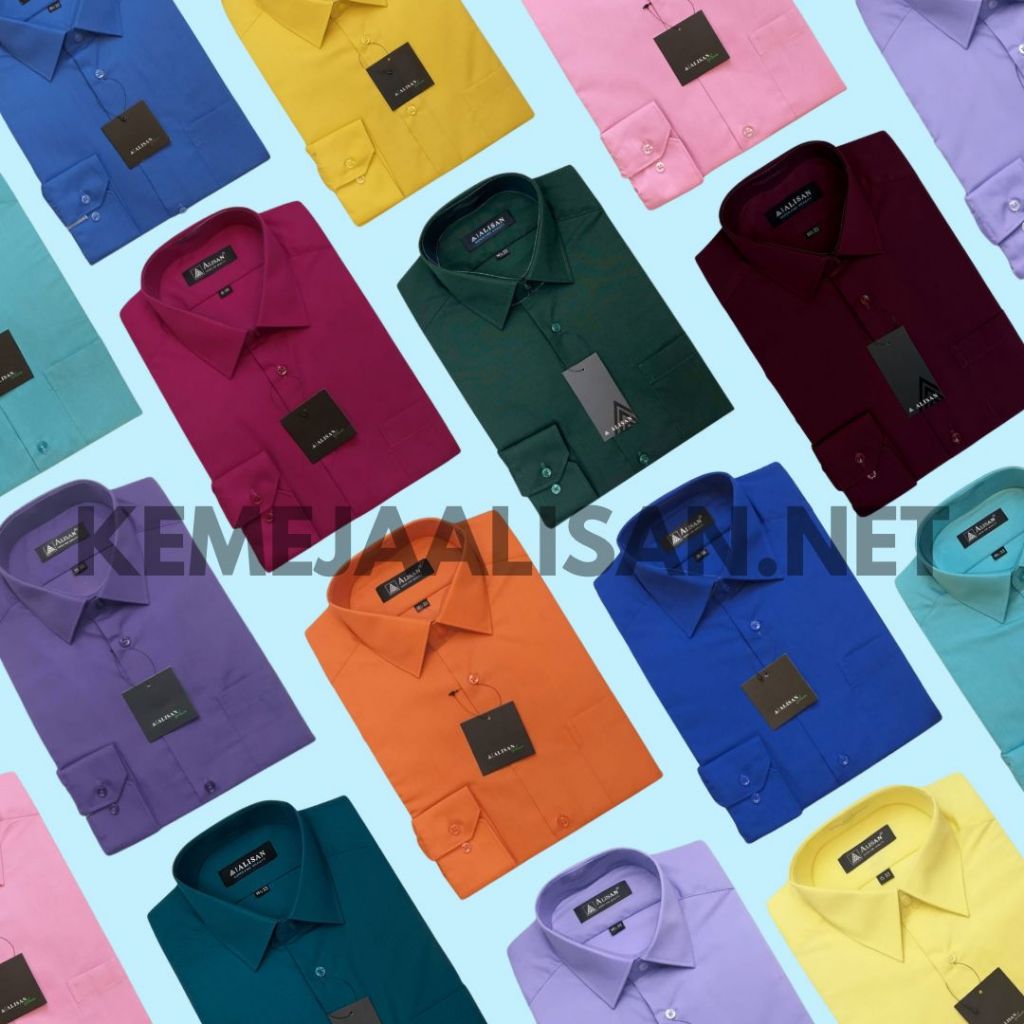 Kemeja ALISAN Lengan Panjang Polos Reguler Fit Katalog 1