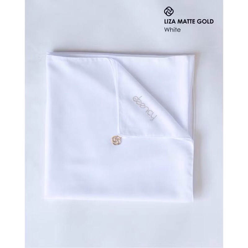 Hijab Segiempat Polos Deenay Liza White/Putih Bersih