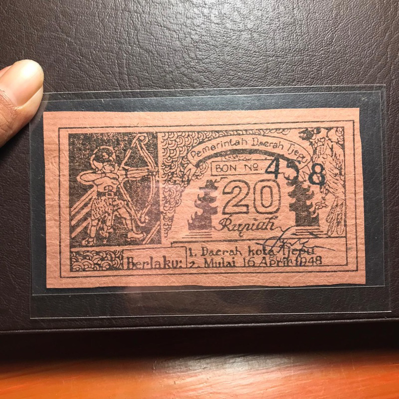 Uang Kuno Indonesia Asli ORIDA TJEPU 20 Rupiah 1948