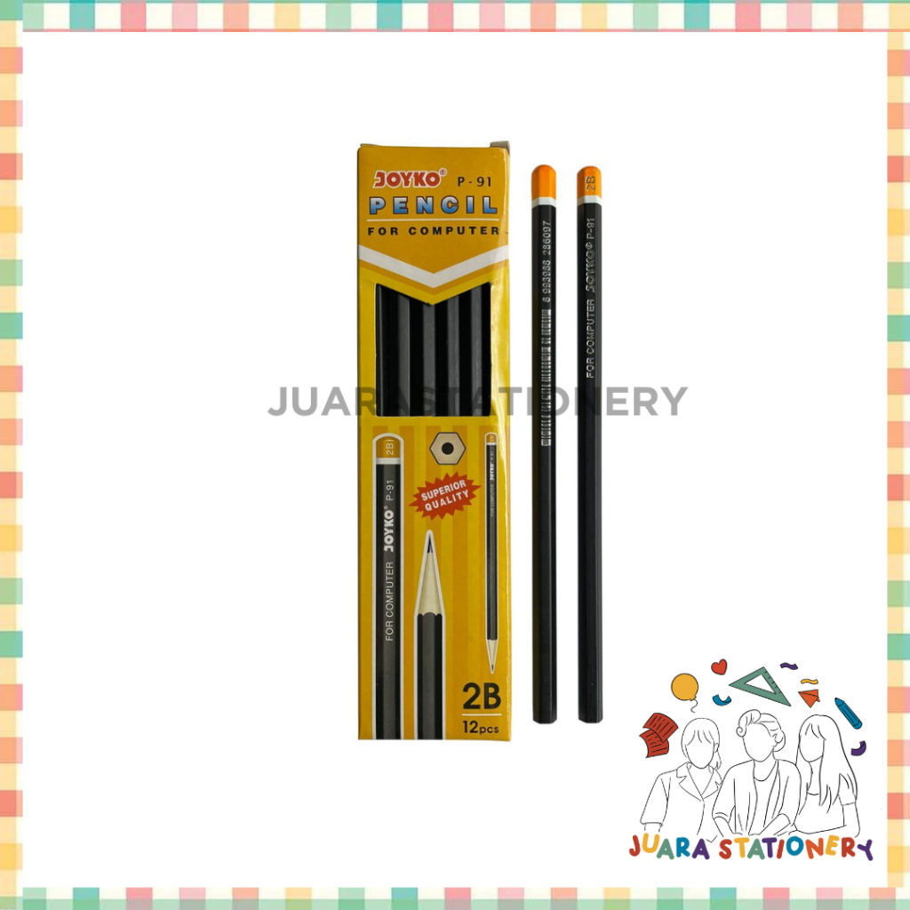 

(86) Pensil Kayu Joyko P-91 2B Satuan Grosir Pencil [SATUAN] / Pensil 2B Komputer Ujian Sekolah / pensil 2b / pensil joyko / pensil 2b joyko / pensil tulis / pensil set / pensil 2b 1 pak / pensil murah / pensil 1 pack / pensil joyko 1 pack