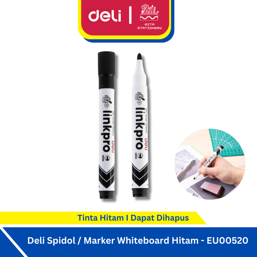 

Deli Spidol / Marker Whiteboard Bisa Dihapus Papan Tulis Hitam - EU00520