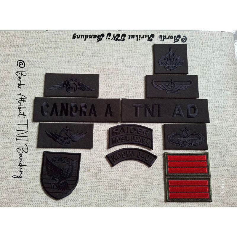 BORDIR ATRIBUT PAPAN NAMA PDL TNI PERKERAS