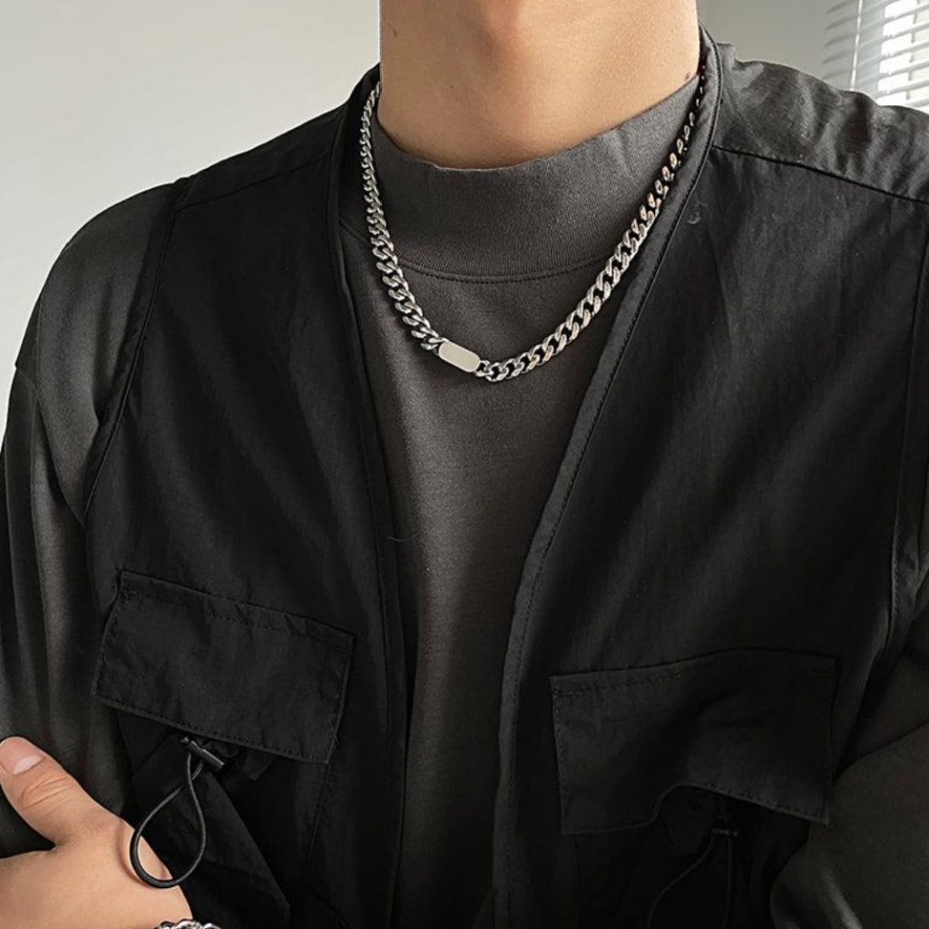 KALUNG TITANIUM ANTI KARAT MODEL LIONTIN TAG ANTI KARAT ANTI PUDAR DAN TIDAK BIKIN ALERGI KALUNG PRI