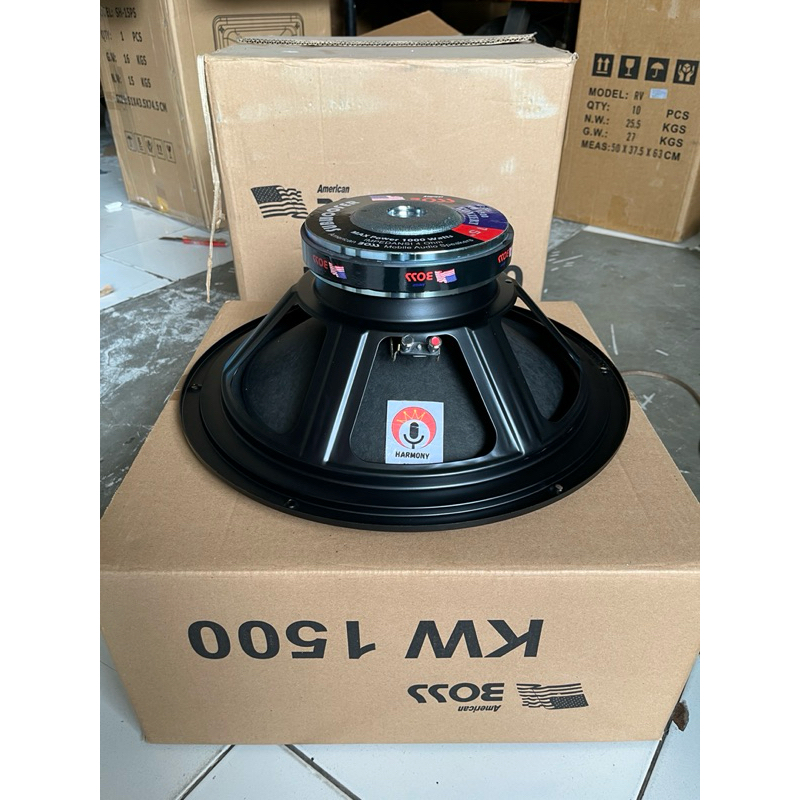 Speaker Komponen Subwoofer American Boss KW1500 15in KW-1500 KW 1500 15inch 15 inch 15in Sub Woofer