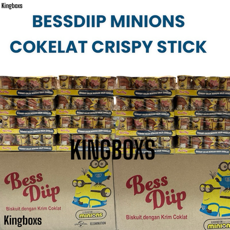 

Bessdiip Minions Cokelat Stick Crispy Isi 12 pcs Pertray & Karton