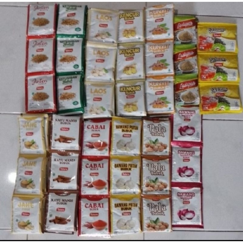 

Tabura bumbu dapur renteng isi 12 pcs