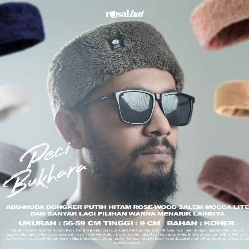 Peci Bukhara Bulu Rusia | Peci Bukhara Rosal | Peci Sholat Harian Muslim Murah | Peci Sholat Bulu
