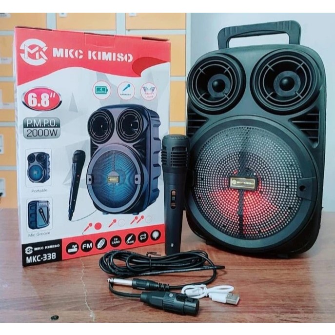 Speaker Bluetooth Kimiso Free Mic 6.8“ 2000w Disko Kimiso MKC 338