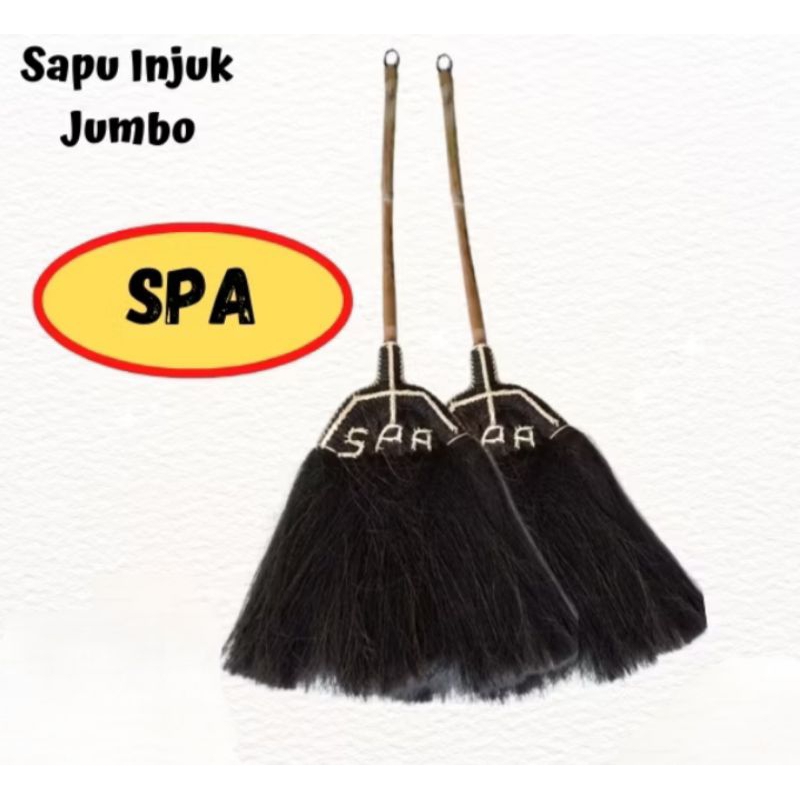 Sapu Ijuk Gagang Rotan /Sapu Ijuk Anti Rontok Sapu SPA