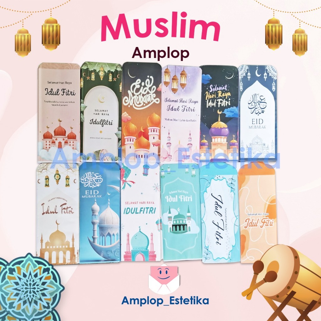 

Amplop Estetika 100 pcs Amplop Jumbo Lebaran / Amplop Hari Raya Idul Fitri Jumbo