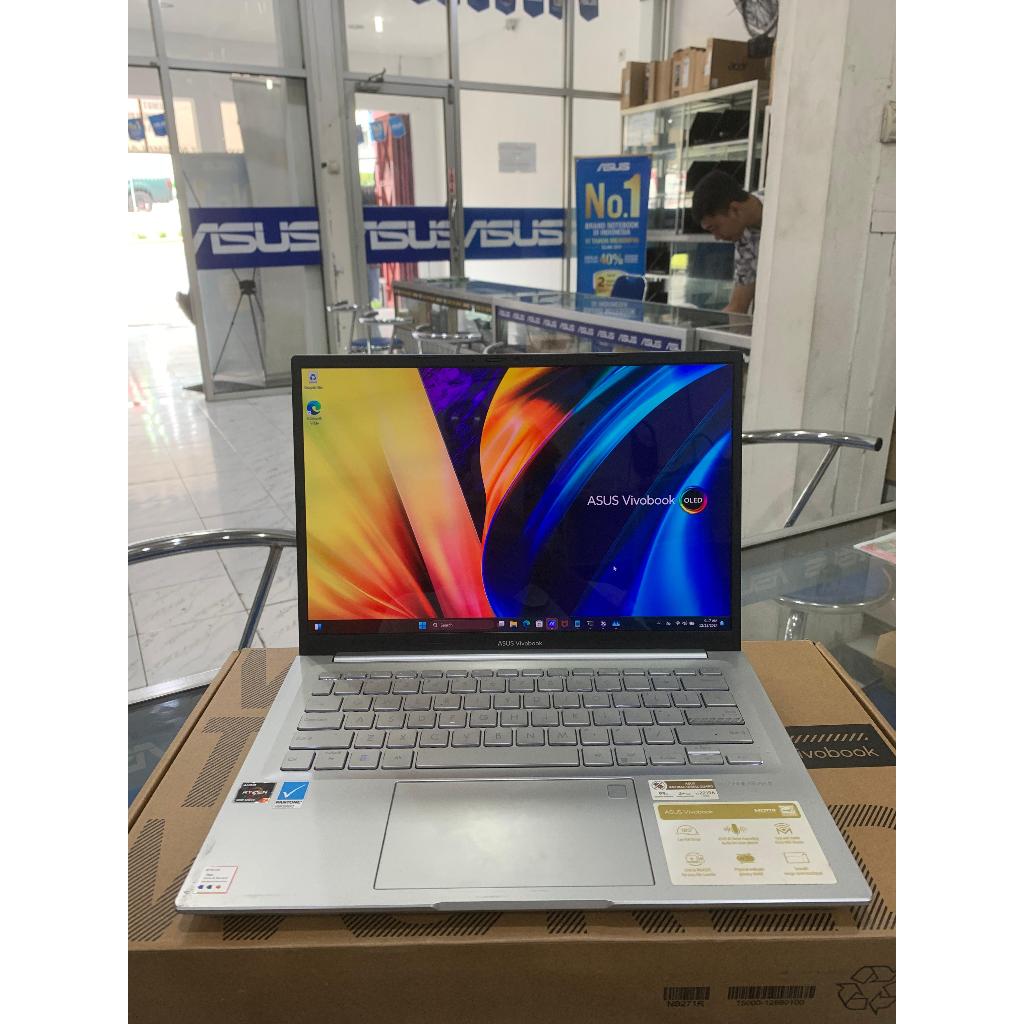 LAPTOP ASUS VIVOBOOK M1403QA OLED Ryzen 7-seris 5 RAM 16GB/SSD 512GB WIN11 LAYAR14"OLED LIKENEW