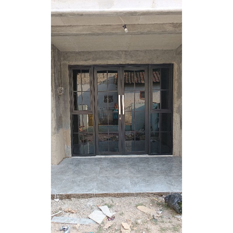 kusen alumunium plus ornamen paket jendela dan pintu