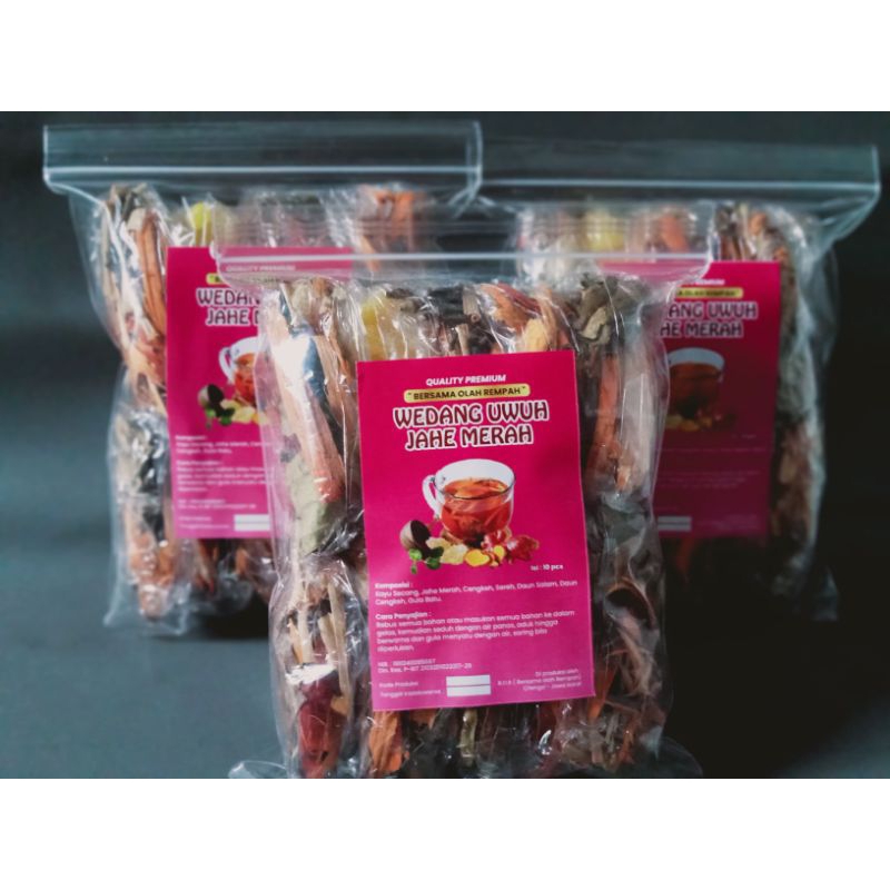 

PAKET 5 PACK Wedang Rempah Jahe Merah Komplit gula batu