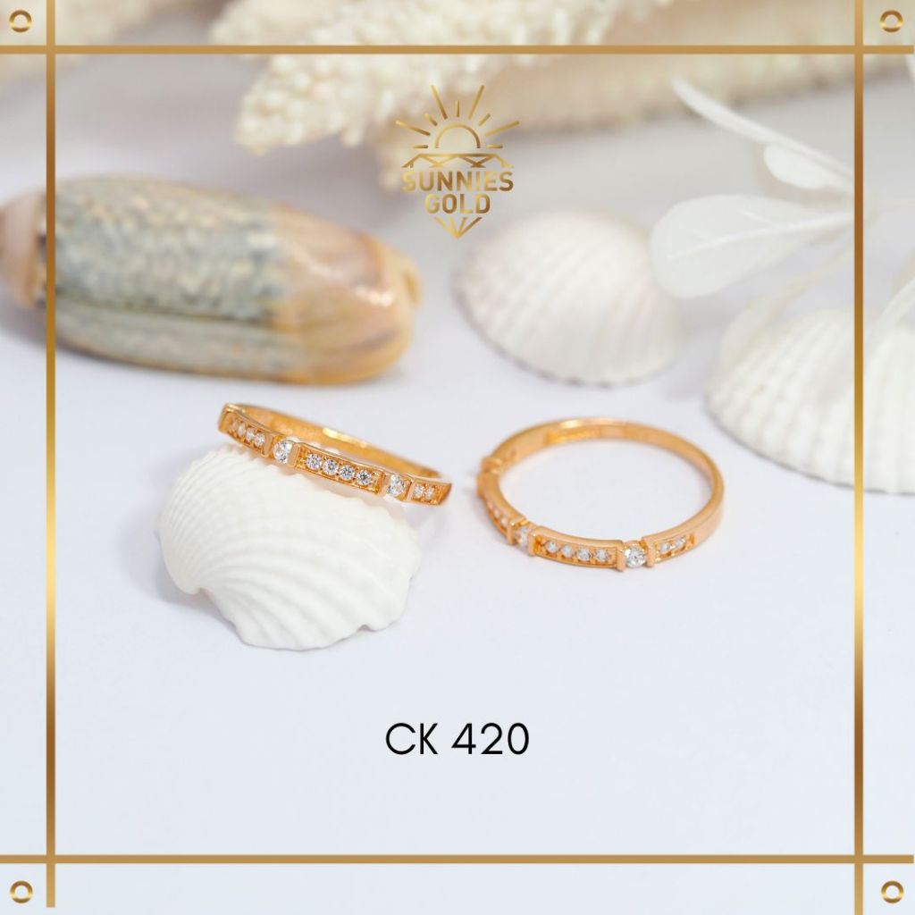 CINCIN  EMAS BERSURAT KADAR 6K  8K 16K CINCIN GARIS PERMATA FASHION - CK 420