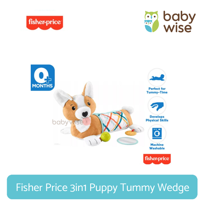 Fisher Price 3in1 Puppy Tummy Wedge - Mainan Boneka Bayi