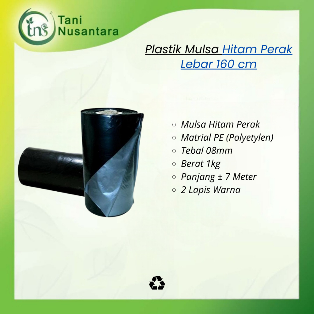 Plastik Mulsa Hitam Perak Tebal 08 mm Lebar 160cm