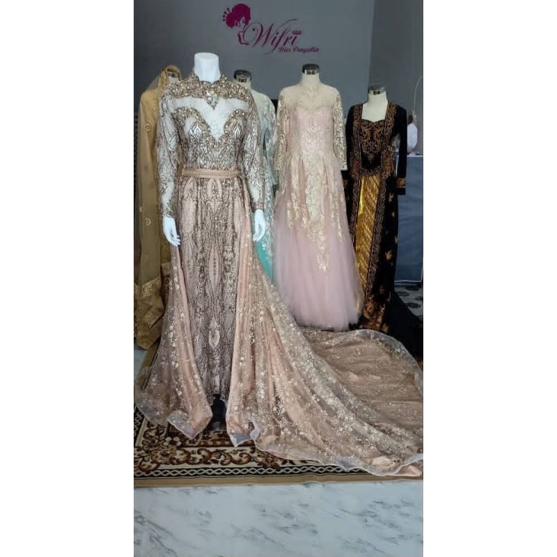 Gaun Slim Pengantin Coksu Ekor Preloved Second