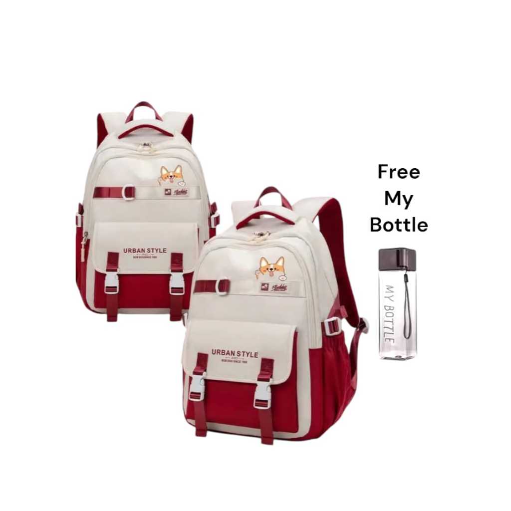 Urban Style Tas Ransel Kucing free botol/Tas sekolah anak SD SMP SMA/Tas korea kecil/Tas ransel anak