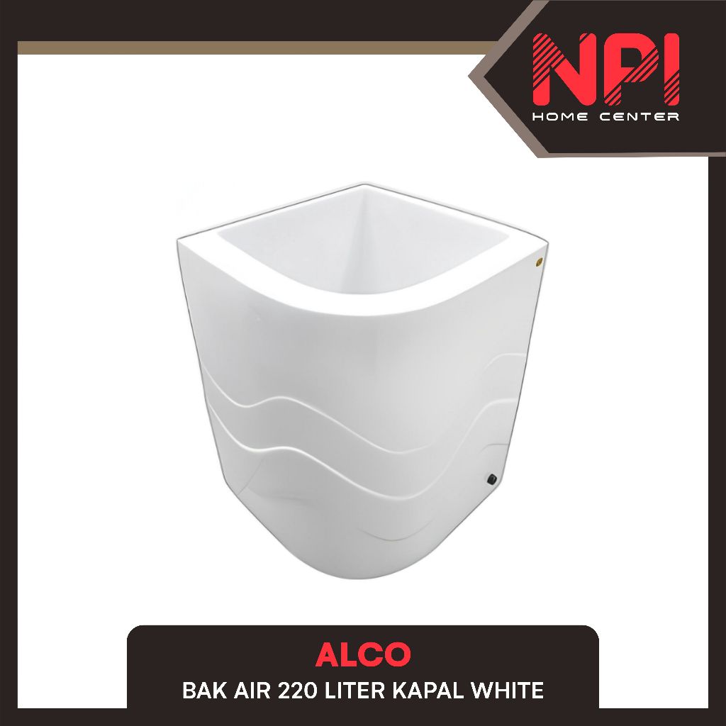 Alco - Bak Air Mandi Sudut Luxury Fiber Glass 220 Liter 220 Ltr White