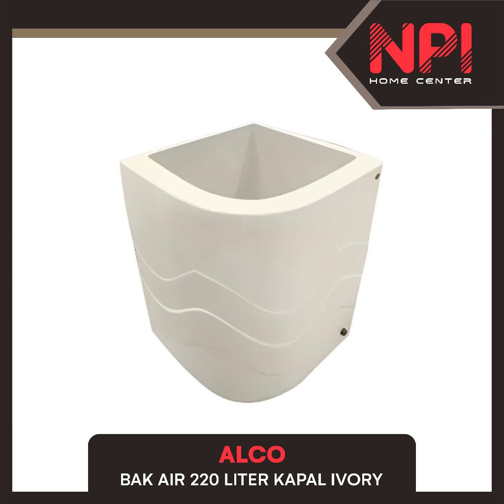 Alco - Bak Air Mandi Sudut Luxury Fiber Glass 220 Liter 220 Ltr Ivory
