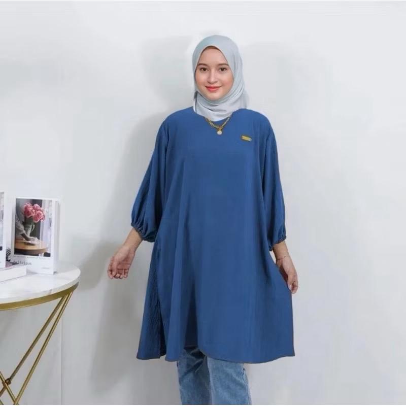 atasan tunik jumbo bahan crinkle airflow/atasan wanita jumbo tuniki crinkle