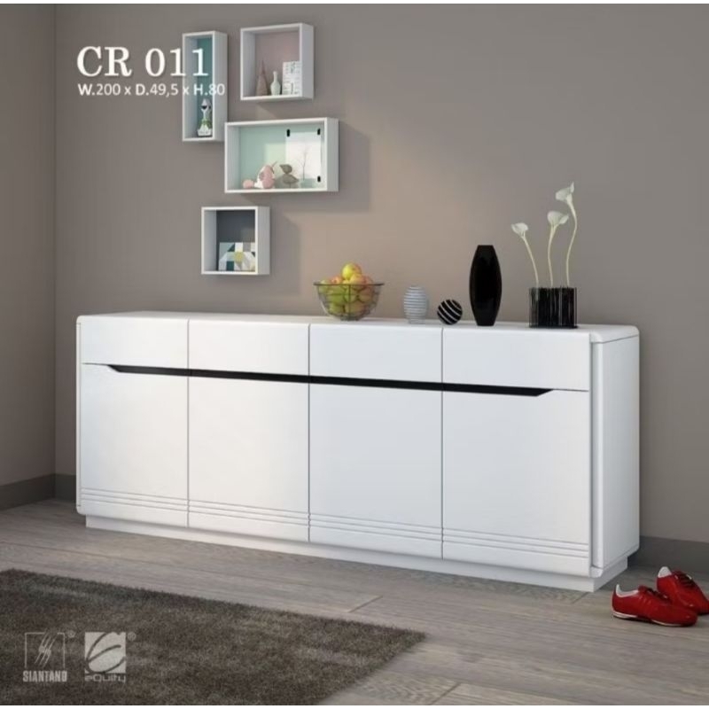 Bufet tv minimalis putih rak tv bufet tv credenzia serbaguna