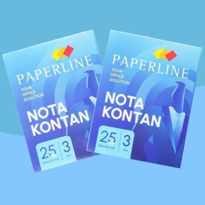 

PAPERLINE Nota Kontan Kecil Rangkap 3 Ply NCR / K3 Per Pak ( ISI 10 BUKU )