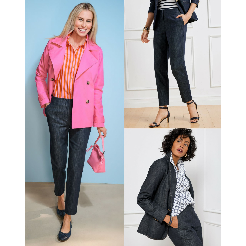 Talbots Refined Denim Tapered Ankle Pants - 7147