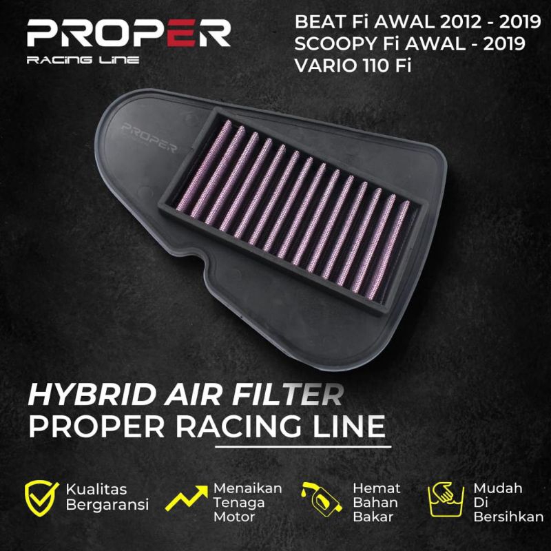 FILTER UDARA PROPER BEAT F1 2012-2019/SCOOPY F1 AWAL 2019/SCOOPY 2017/VARIO 110 F1/BEAT STREET AWAL