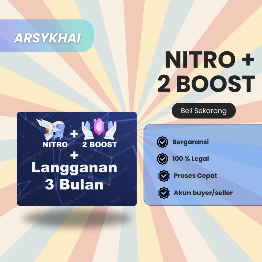 [ ARSY ] Discord Nitro 3 Bulan FULL GARANSI Murah