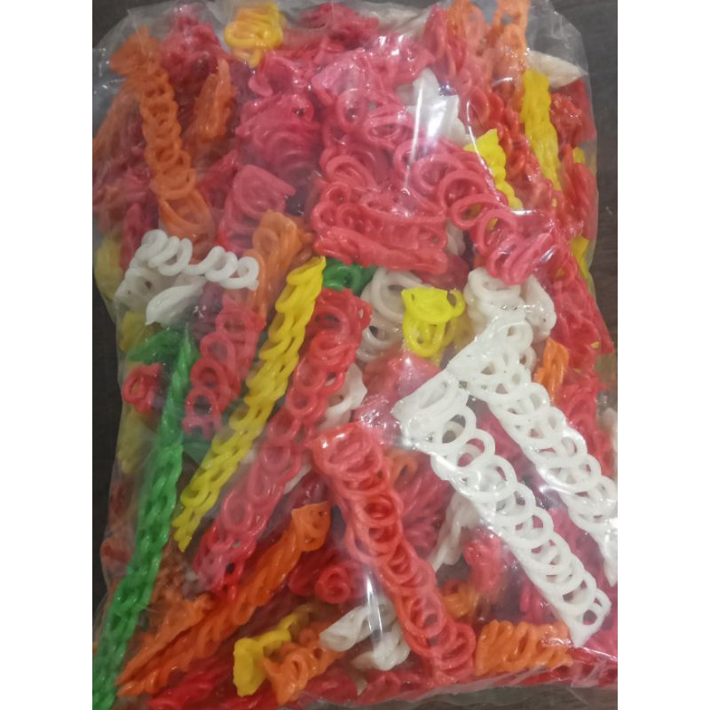 

kerupuk rantai warna warni bentuk panjang kemasan 500 gram