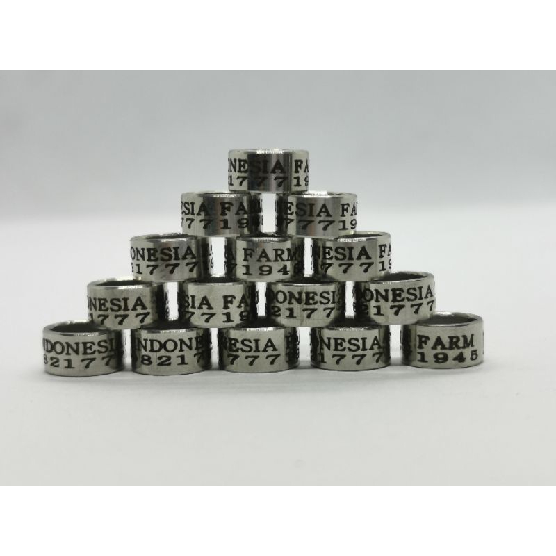 RING BURUNG | 17 BAJA LASER TANGGUNG | CUSTOM CETAK NAMA | MERPATI | PERKUTUT | MURAI | KENARI | LOV