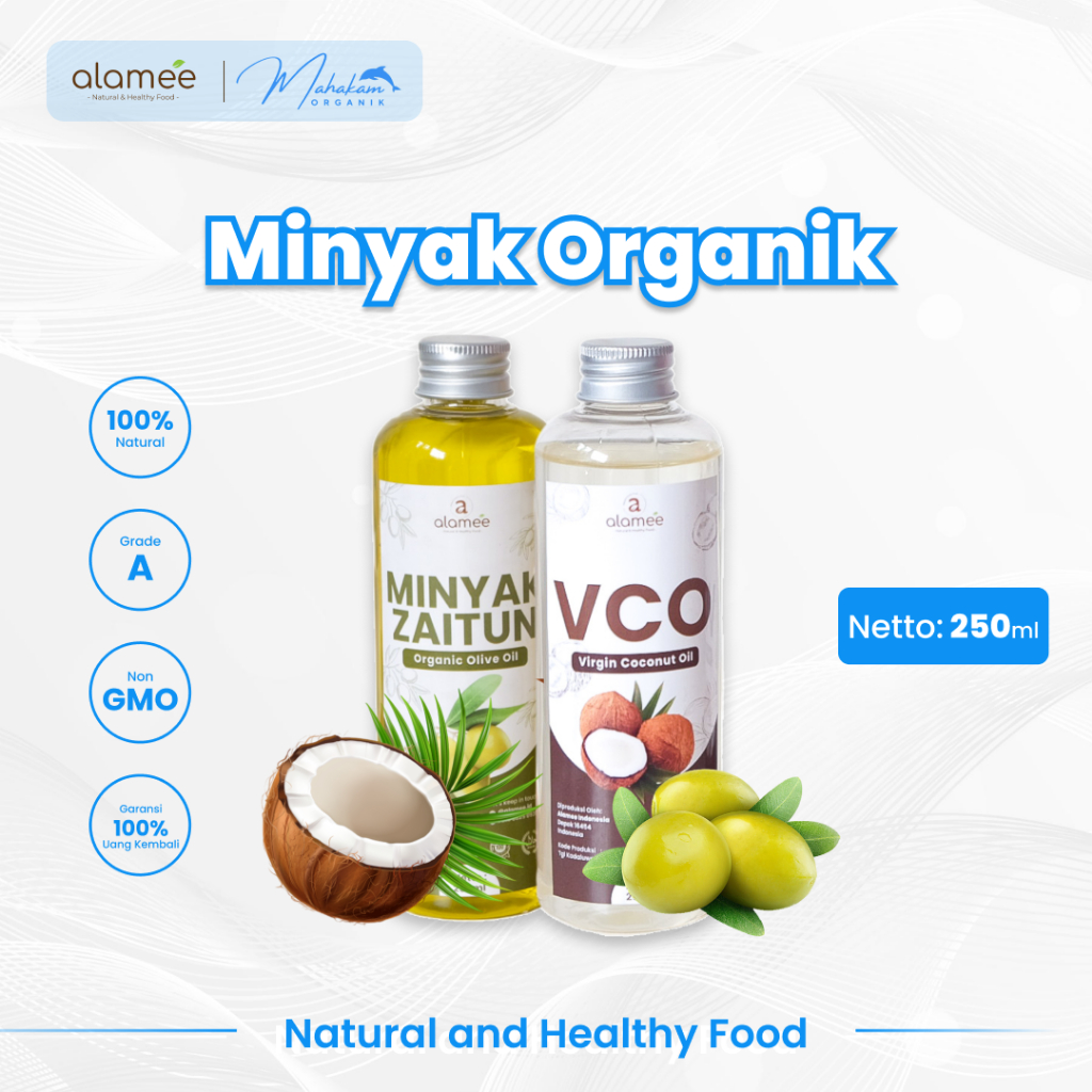 

ALAMEE Minyak Kelapa Extra Virgin Olive Oil VCO Zaitun Coconut Masak Minum 250ml