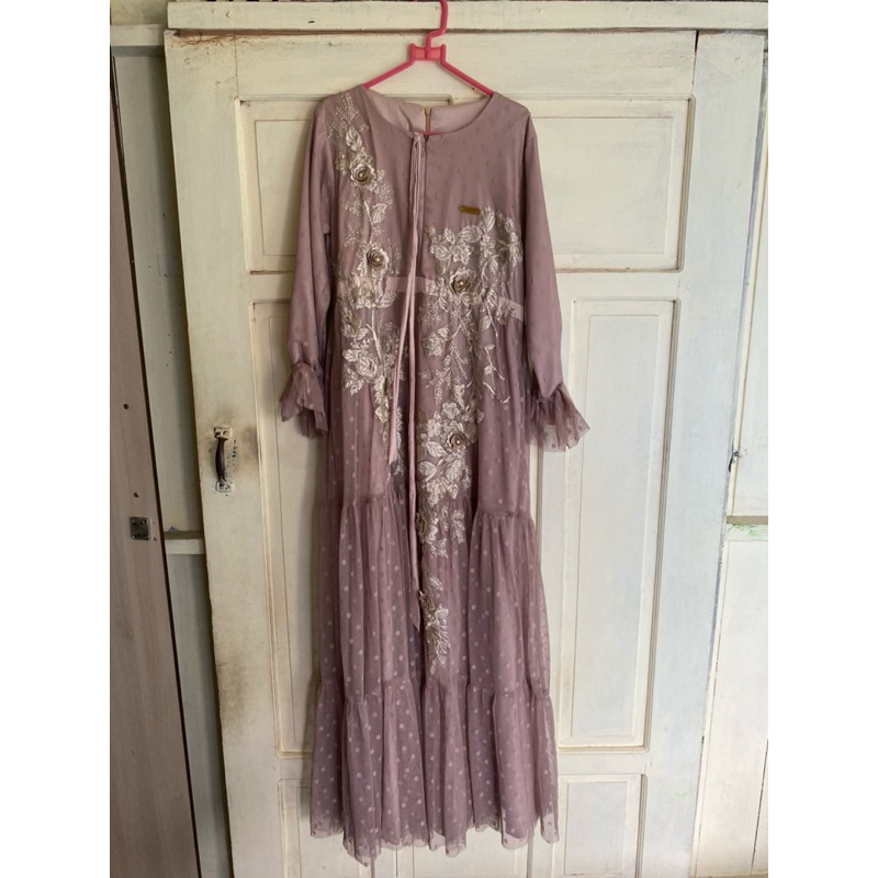 Dress Brukat Warna Mocca Preloved