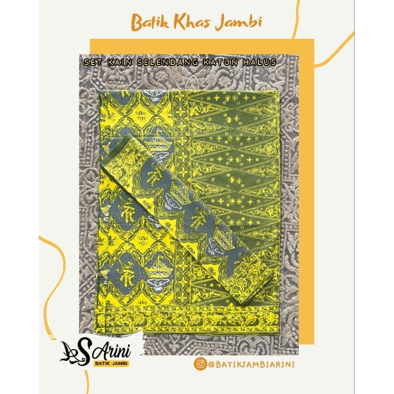 [ARbatik] Batik Jambi - Set kain sarung selendang katun halus 034