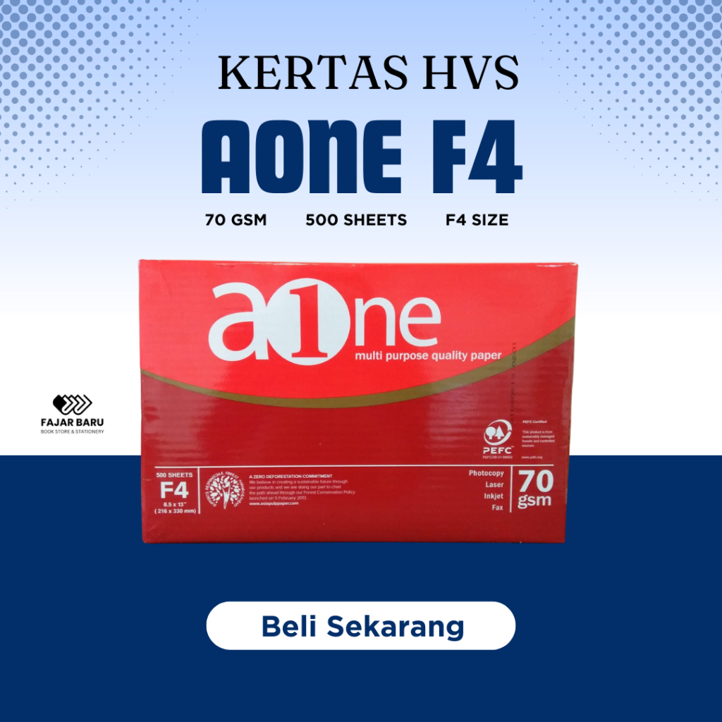 

[ RIM ] KERTAS HVS AONE F4 70GSM