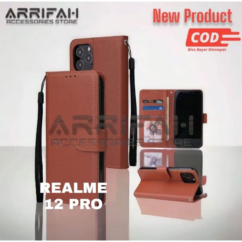 CASE REALME 12 PRO - FLIP COVER WALLET LEATHER CASE DOMPET HP KULIT SILIKON DOMPET