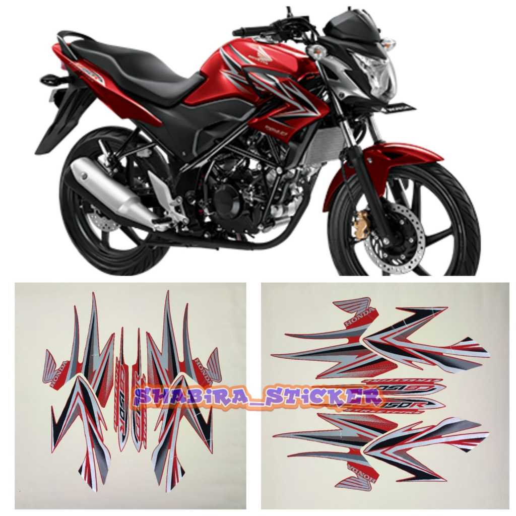 STIKER STRIPING LIS LES POLET BODY MOTOR HONDA CB150R 2013 MERAH STANDAR 1SET
