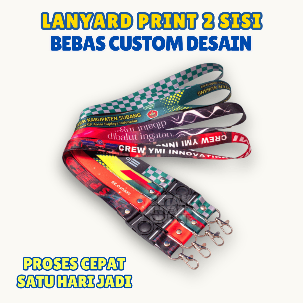 

Lanyard Print 2 Sisi 2cm | Lanyard Custom | Lanyard Id Card | Gantungan ID Card | Kalung Lanyard