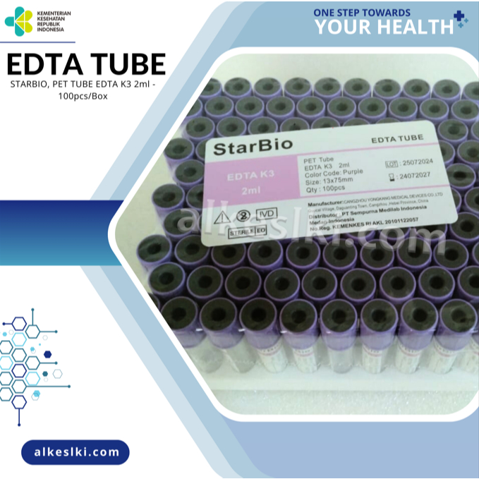 PET TUBE EDTA K3 2ml - 100pcs/Box, STARBIO
