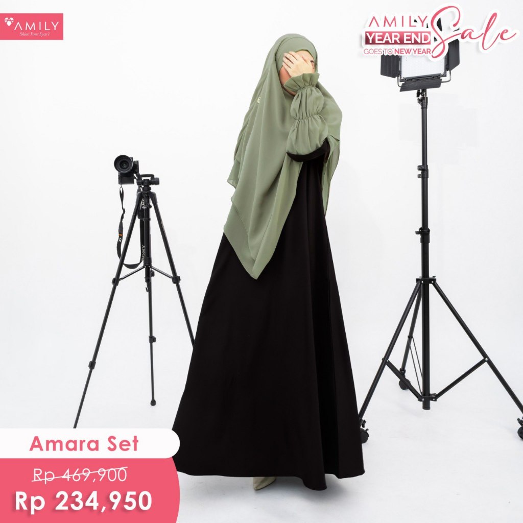 AMARA SET AMILY HIJAB GAMIS DAN FRENCH KHIMAR CERUTY NIQOB CADAR DRESS SYARI CANTIK ABAYA BUSUI FRIE