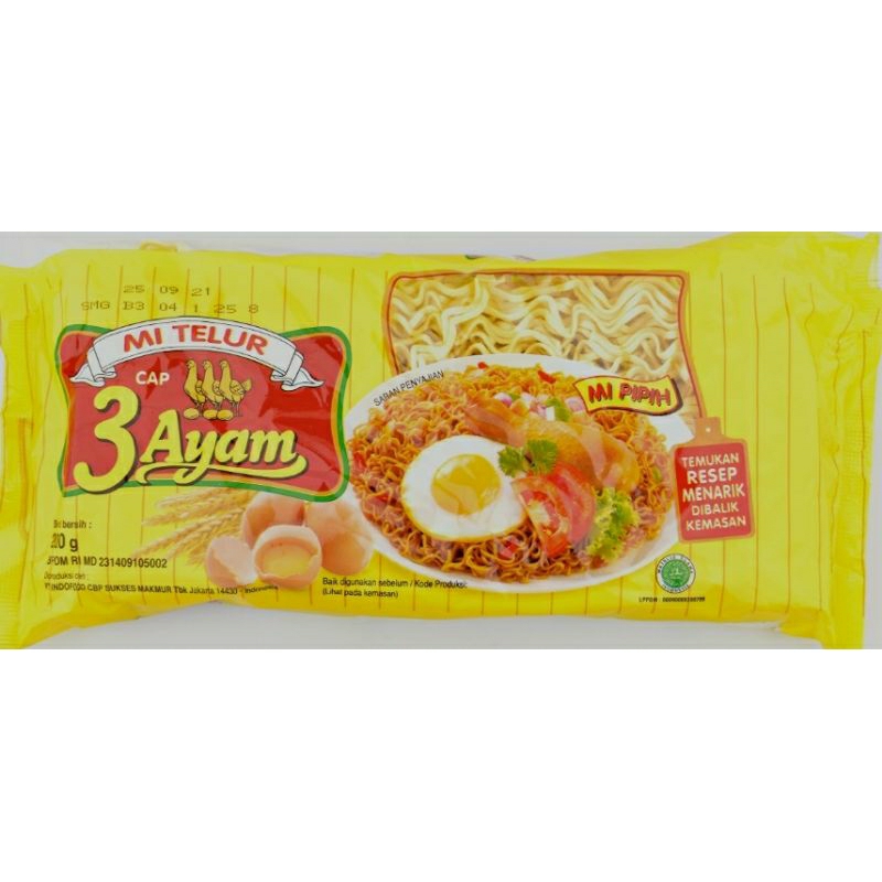 

MIE TELOR 3 AYAM KUNING 200GR