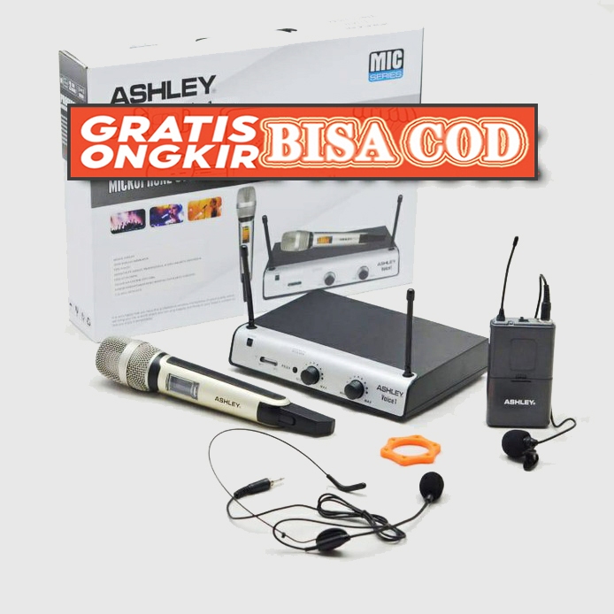 mic wireles ashley voice1 voice 1 pegang jepit headset original-PJH