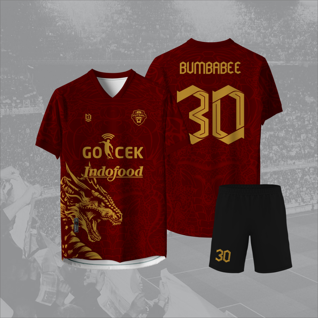 Jersey Bola Baju Futsal Sublim Custom Nama.Nomer.Logo