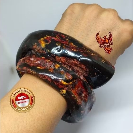 gelang akar bahar merah kristal jumbo asli 100% original