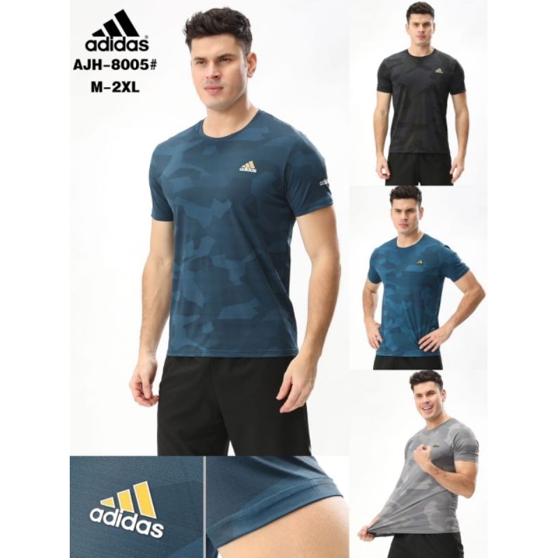 kaos olahraga adidas gym sport training printing unisex kaos tennis pakaian olahraga pria wanita baj