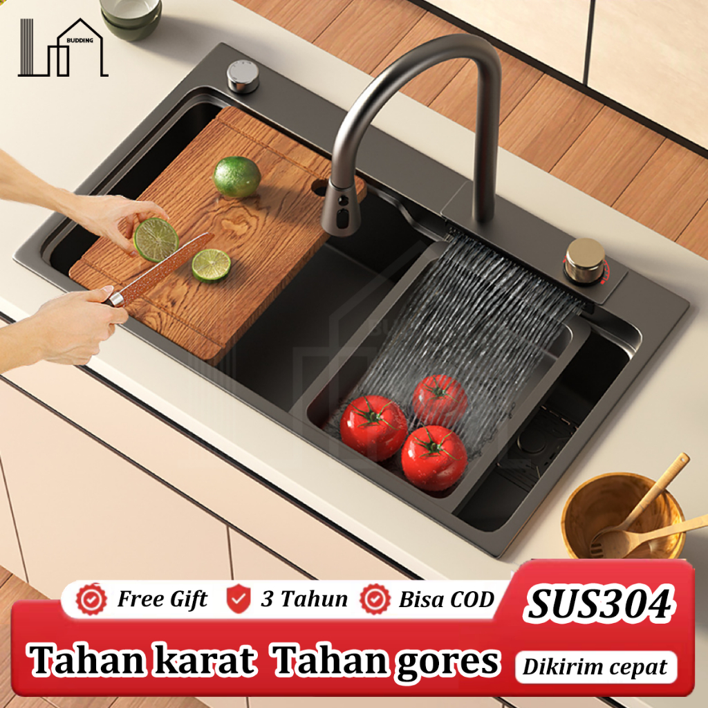 Stainless Steel sink cuci piring Modern kitchen sink stainless wastafel cuci piring bak cuci piring
