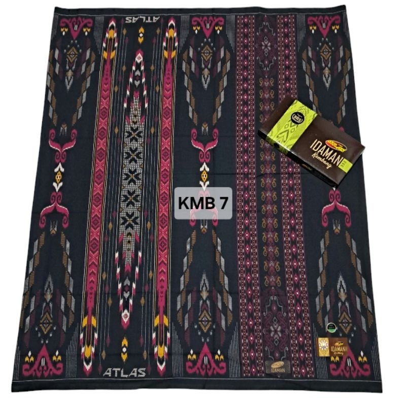 SARUNG ATLAS IDAMAN MOTIF KEMBANG GRADE GOLD DAN YAQUT BAHAN RAYON SPECIAL SUPER HALUS